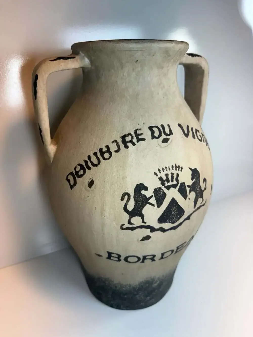 Domaine Des Vignobles French Wine Pottery Jar Amphora Vase Bordeaux